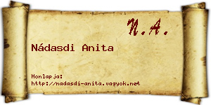 Nádasdi Anita névjegykártya